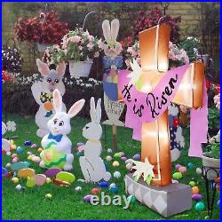 Easter He Is Risen Cross Airblown Inflatable Decor Outdoor LED Blow Up Lawn Yard