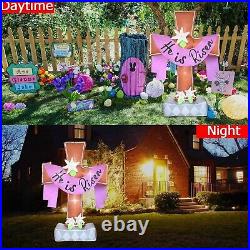 Easter He Is Risen Cross Airblown Inflatable Decor Outdoor LED Blow Up Lawn Yard