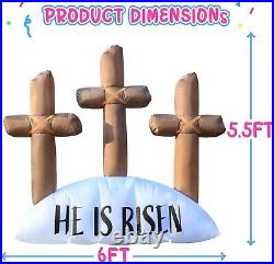 Easter He Is Risen Cross Airblown Inflatable Decor Outdoor LED Blow Up Lawn Yard