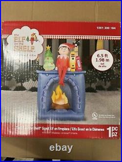 Elf on the Shelf 6.5 FT Airblown Inflatable Scout Fireplace Christmas Yard Decor