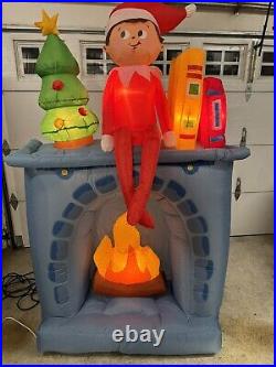 Elf on the Shelf 6.5 FT Airblown Inflatable Scout Fireplace Christmas Yard Decor