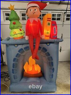 Elf on the Shelf 6.5 FT Airblown Inflatable Scout Fireplace Christmas Yard Decor