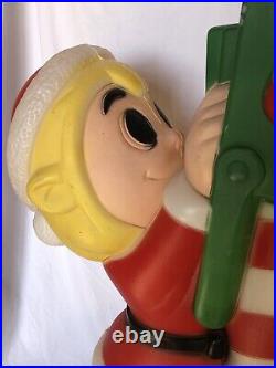 Elf with Mailbox Vintage 34 General Foam Blow Mold Santa Claus Sign Yard Decor