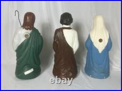 Empire 10 Piece Nativity Set Blow Mold Table Top Christmas Lights Up Vintage