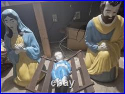 Empire 1950s Vintage Blow Molds Mary Joseph Jesus Nativity Works Rare