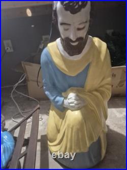 Empire 1950s Vintage Blow Molds Mary Joseph Jesus Nativity Works Rare