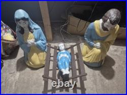 Empire 1950s Vintage Blow Molds Mary Joseph Jesus Nativity Works Rare