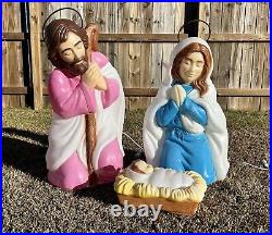 Empire 3 Piece Set Mary, Joseph & Baby Jesus-Halos-28 Lighted Blow Mold