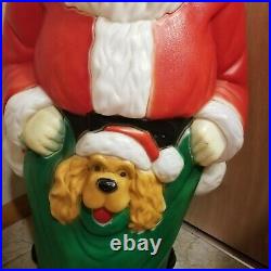 Empire 43 Santa Blow Mold Christmas Puppy In Stocking Lights Local Pick Up Only