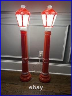 Empire Blow Mold Christmas Lantern Lamp Post Candle Light 40 Worn But Works