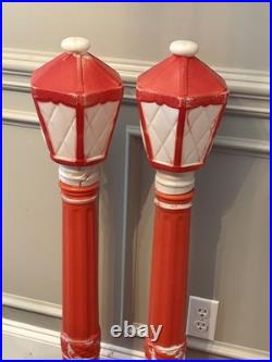 Empire Blow Mold Christmas Lantern Lamp Post Candle Light 40 Worn But Works