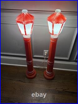 Empire Blow Mold Christmas Lantern Lamp Post Candle Light 40 Worn But Works