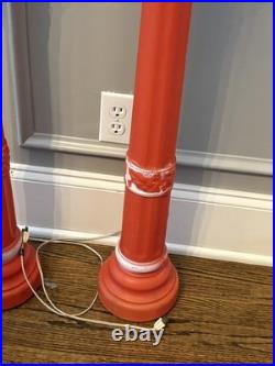 Empire Blow Mold Christmas Lantern Lamp Post Candle Light 40 Worn But Works