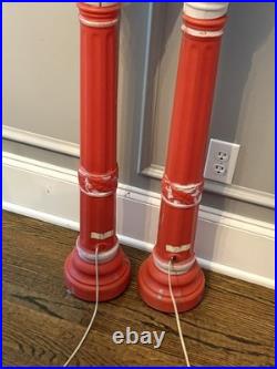 Empire Blow Mold Christmas Lantern Lamp Post Candle Light 40 Worn But Works