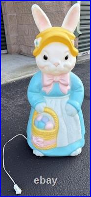 Empire Blow Mold Mr Mrs Easter 35 Inch Bunny Rabbit Light up Yard Decor
