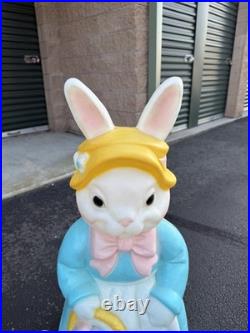Empire Blow Mold Mr Mrs Easter 35 Inch Bunny Rabbit Light up Yard Decor