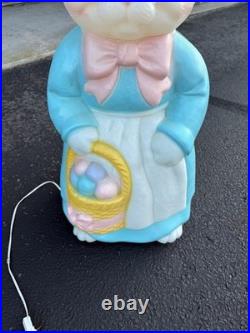 Empire Blow Mold Mr Mrs Easter 35 Inch Bunny Rabbit Light up Yard Decor