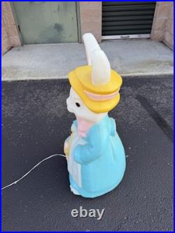 Empire Blow Mold Mr Mrs Easter 35 Inch Bunny Rabbit Light up Yard Decor