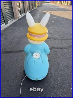 Empire Blow Mold Mr Mrs Easter 35 Inch Bunny Rabbit Light up Yard Decor