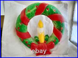 Empire Blowmold Hanging Christmas Wreath Holiday Vintage 95