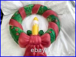 Empire Blowmold Hanging Christmas Wreath Holiday Vintage 95
