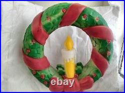 Empire Blowmold Hanging Christmas Wreath Holiday Vintage 95