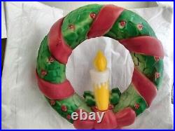Empire Blowmold Hanging Christmas Wreath Holiday Vintage 95