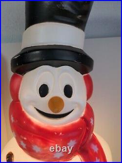 Empire Frosty Snowman 42 Blow Mold Christmas WORKS Pipe Hat Broom Red Scarf