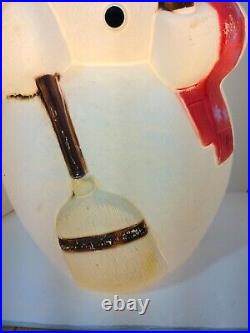 Empire Frosty Snowman 42 Blow Mold Christmas WORKS Pipe Hat Broom Red Scarf