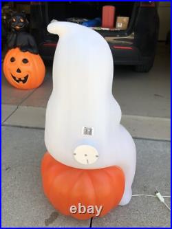 Empire Halloween Ghost On Pumpkin 35 Vintage Lighted