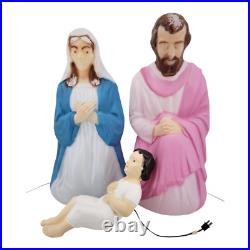 Empire Lighted Blow Mold Nativity 28 Mary Joseph Jesus Vintage Holiday Decor
