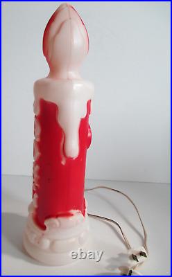 Empire Plastic 13 Blow Mold Set of 4 Santa Snowman 2 Noel Candles w cords bulb