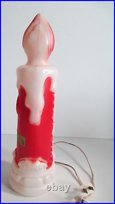 Empire Plastic 13 Blow Mold Set of 4 Santa Snowman 2 Noel Candles w cords bulb