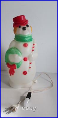 Empire Plastic 13 Blow Mold Set of 4 Santa Snowman 2 Noel Candles w cords bulb