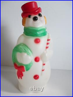 Empire Plastic 13 Blow Mold Set of 4 Santa Snowman 2 Noel Candles w cords bulb