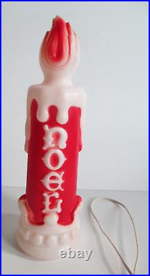 Empire Plastic 13 Blow Mold Set of 4 Santa Snowman 2 Noel Candles w cords bulb