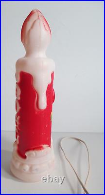 Empire Plastic 13 Blow Mold Set of 4 Santa Snowman 2 Noel Candles w cords bulb