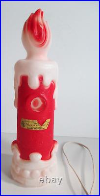 Empire Plastic 13 Blow Mold Set of 4 Santa Snowman 2 Noel Candles w cords bulb