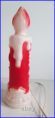 Empire Plastic 13 Blow Mold Set of 4 Santa Snowman 2 Noel Candles w cords bulb