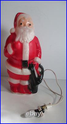 Empire Plastic 13 Blow Mold Set of 4 Santa Snowman 2 Noel Candles w cords bulb