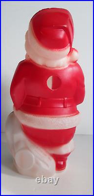 Empire Plastic 13 Blow Mold Set of 4 Santa Snowman 2 Noel Candles w cords bulb