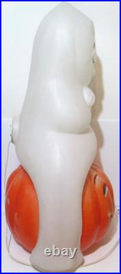 Empire Plastic Lighted Blow Mold Ghost on Pumpkin Jack O' Lantern 34 Tall