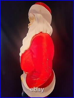 Empire Santa Claus Blow Mold 46 Green Toy Sack Christmas Lighted 1968 Vintage