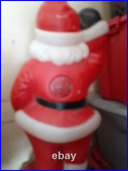 Empire Santa Claus Christmas Blow Mold Waving Working Plastic Lighted 40 Vtg