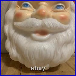 Empire Santa Claus Face Lighted Wall Hanging Christmas Blow Mold Vintage 1968