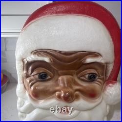 Empire Santa Claus Head Lighted Wall Hanging Christmas Blow Mold 24 NO PLUG