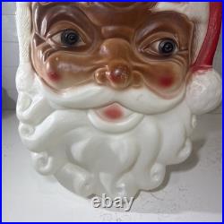 Empire Santa Claus Head Lighted Wall Hanging Christmas Blow Mold 24 NO PLUG