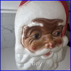 Empire Santa Claus Head Lighted Wall Hanging Christmas Blow Mold 24 NO PLUG