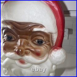 Empire Santa Claus Head Lighted Wall Hanging Christmas Blow Mold 24 NO PLUG