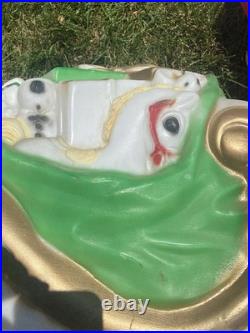 Empire Santa's Sleigh With Reindeer 1970 Vintage Christmas Lighted Blowmold USA